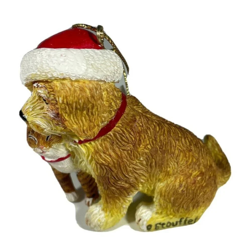 NEW Kurt Adler Dog‎ Cat Kitten Santa Hat Christmas Holiday Ornament Stouffer